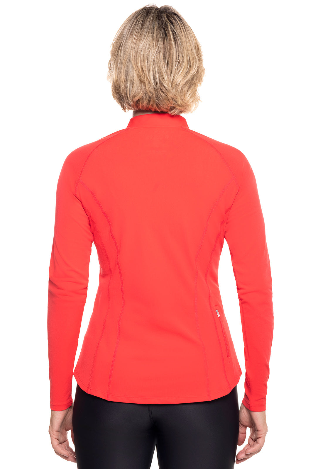 Women's Freestyle Long Sleeve Quarter Zip Rash Guard | Poppy Red